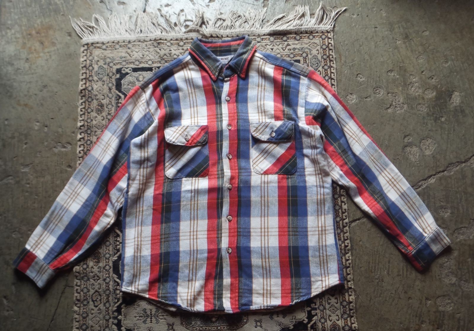 70s80s fivebrother heavynel shirt ファイブブラザー ネルシャツ