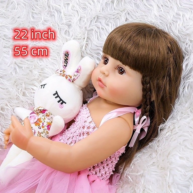 リアルな可愛さ 55cm リボーンドール プリンセスガール人形 ピンクドレス ロングヘア ビニール製 お風呂遊びOK 誕生日 クリスマス ハロウィン ギフトに最適 WWW_STEELWINDOWSANDDOORS_COM