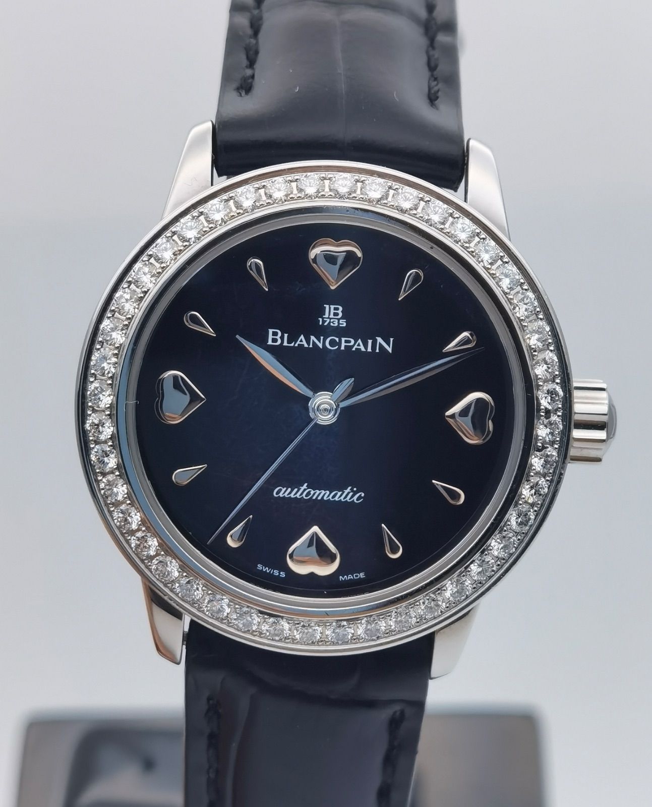 ブランパン Blancpain レディバード Cal.953 ダイヤベゼル 自動巻き 黒 ブラック文字盤 SS ステンレス レディース 腕時計
