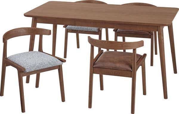 天然木 アッシュ のダイニングテーブル 両側引き出し付き W150×D80×H72cm No.540 ブラウン MARWIL-DEMENAGEMENTS_CH