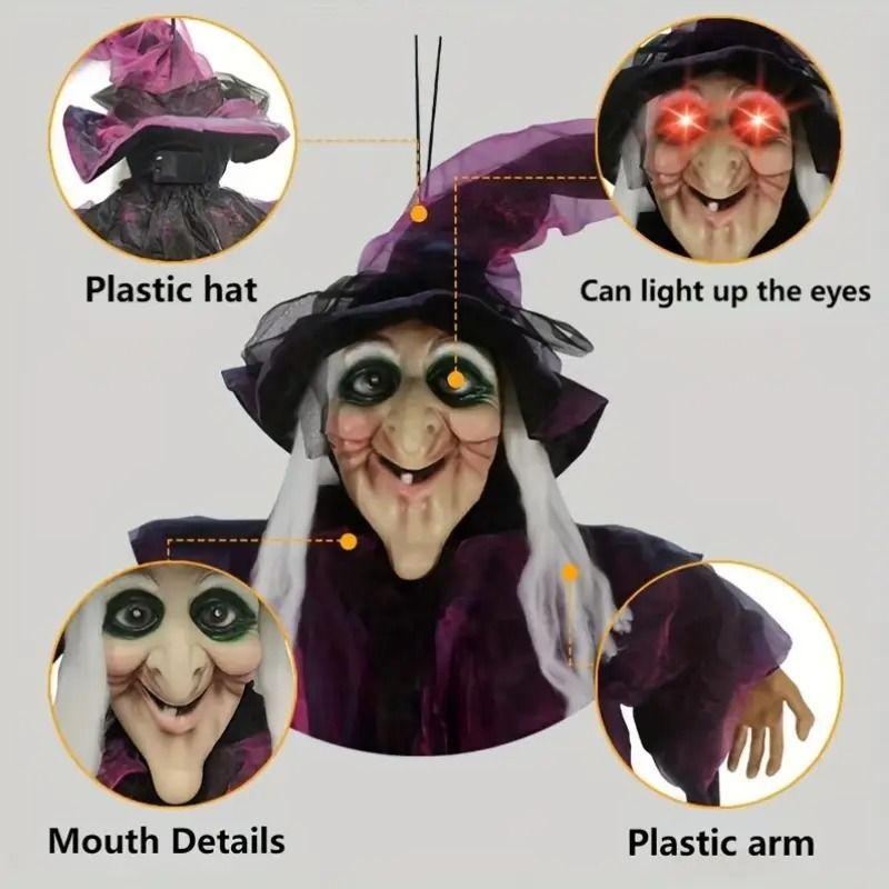 ハロウィン ハロウィン雑貨 魔女 ウィッチ 人形 動く 音が出る 光る