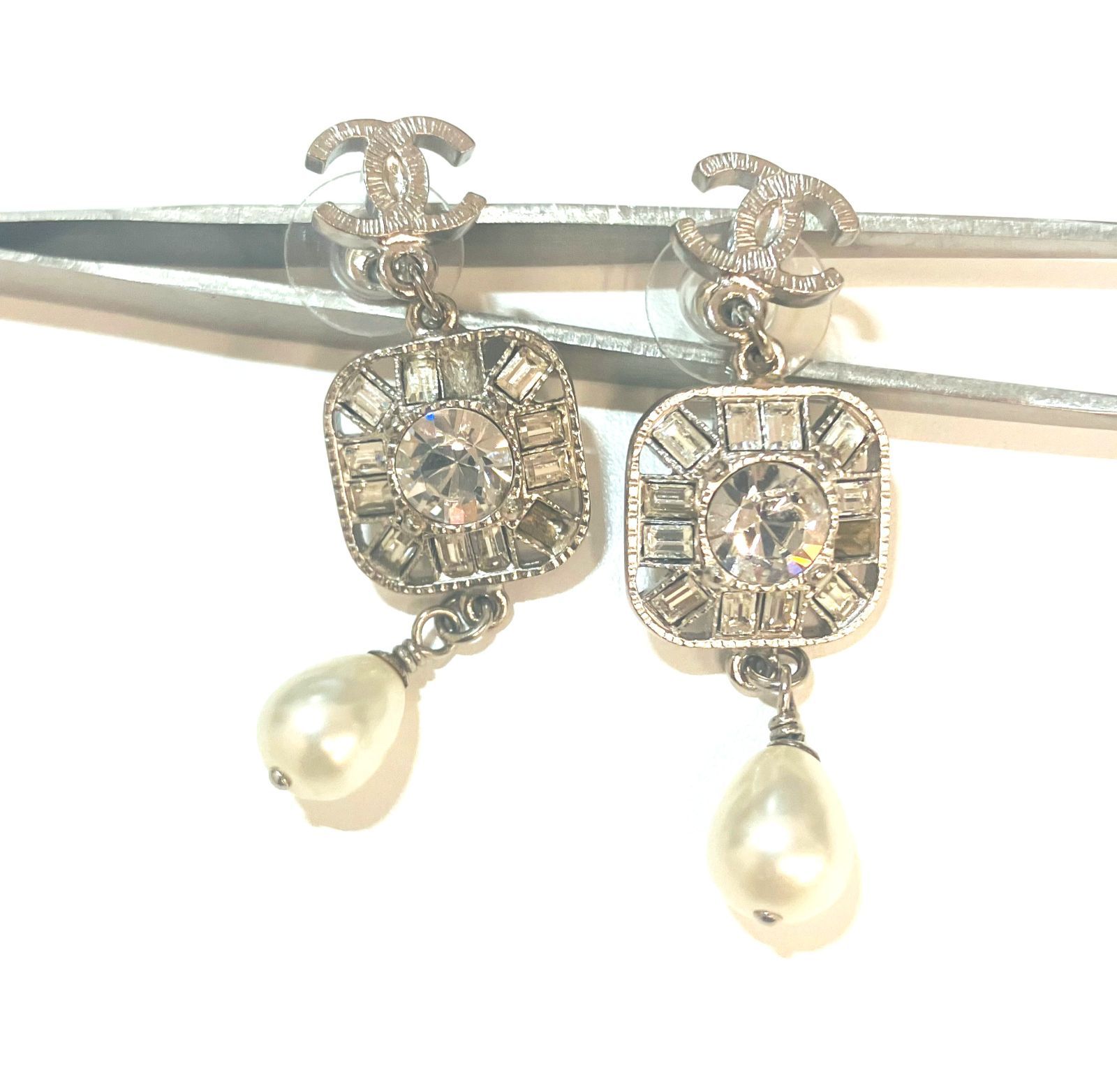 CHANEL シャネル COCOマーク ビジューパールピアス Y3183