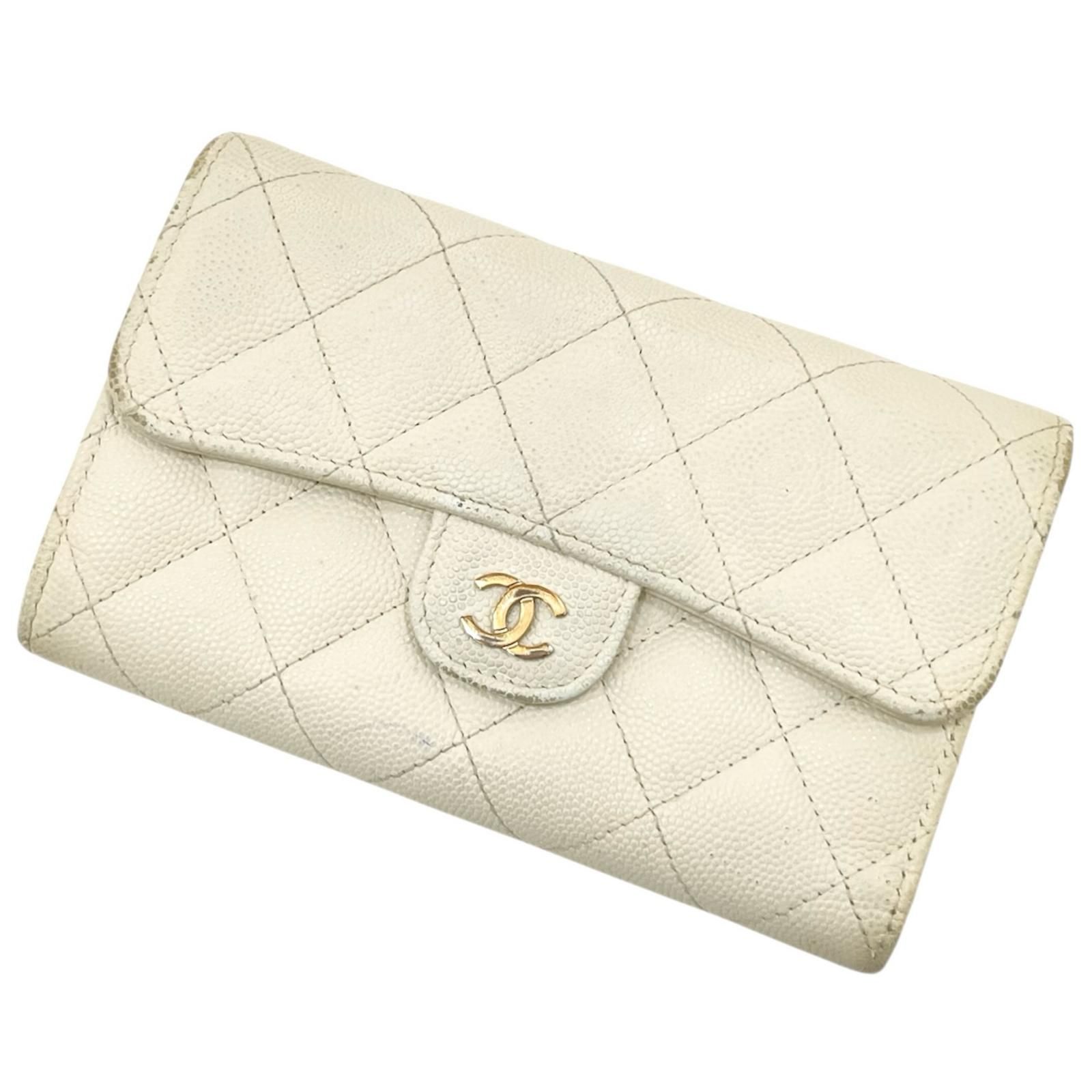 CHANEL | シャネル マトラッセ キャビアスキン 三つ折り財布 AP0232 ホワイト 尾張小牧店