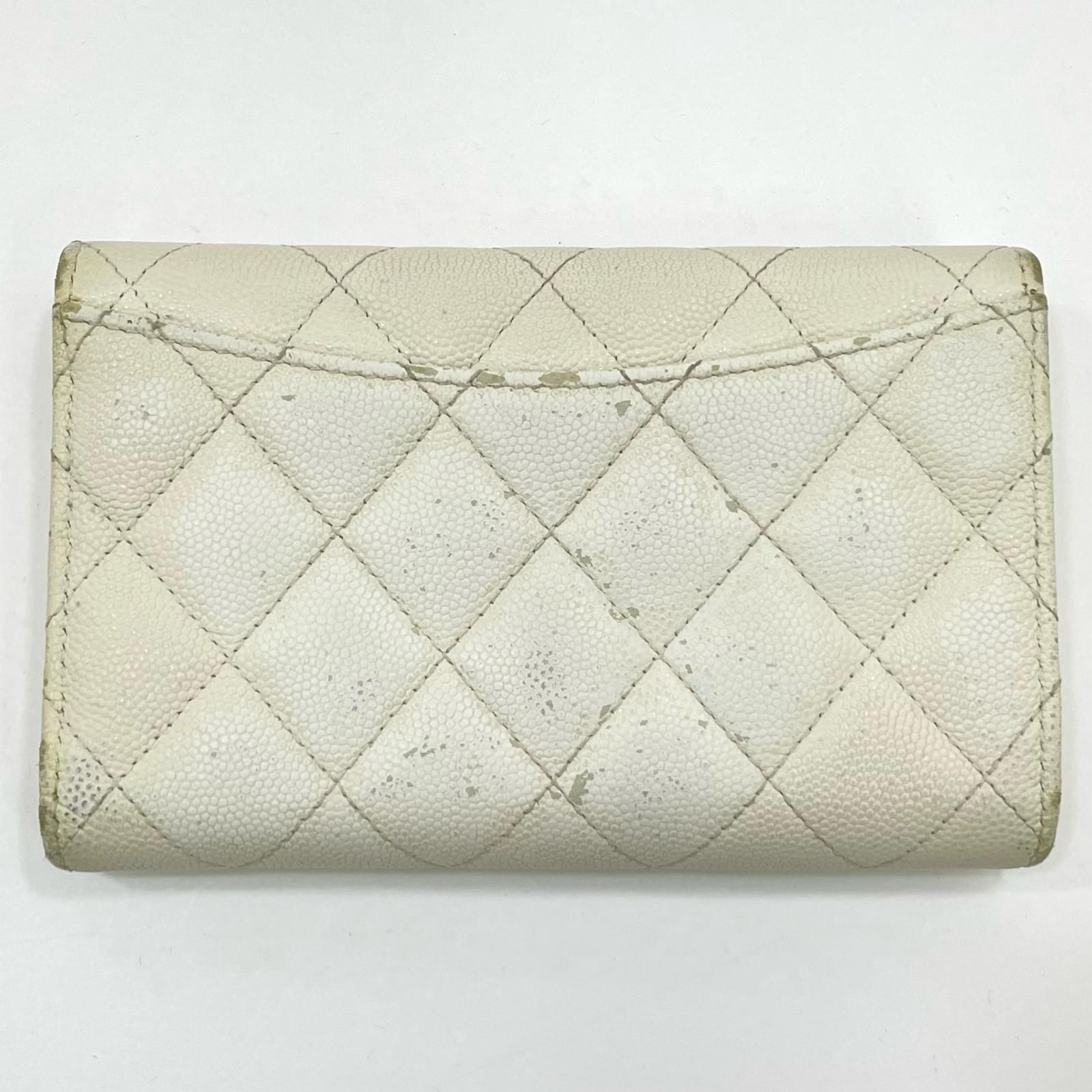 CHANEL シャネル マトラッセ キャビアスキン 三つ折り財布 AP0232 ホワイト 尾張小牧店