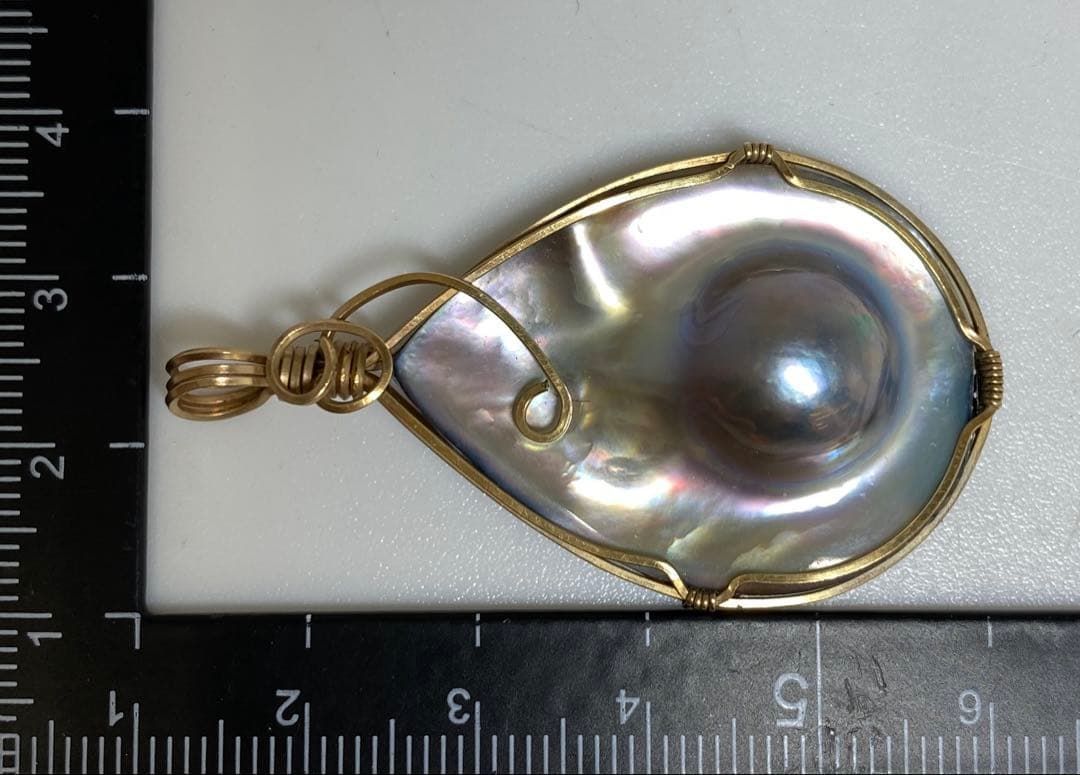 本マベ真珠 金巻ネックレストップ 6g 東Y7-0129☆2F - メルカリ