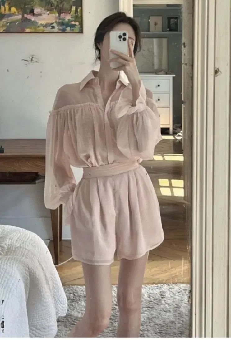 ラベルルブラン 麻ゴー セットアップ ピンク s 商品