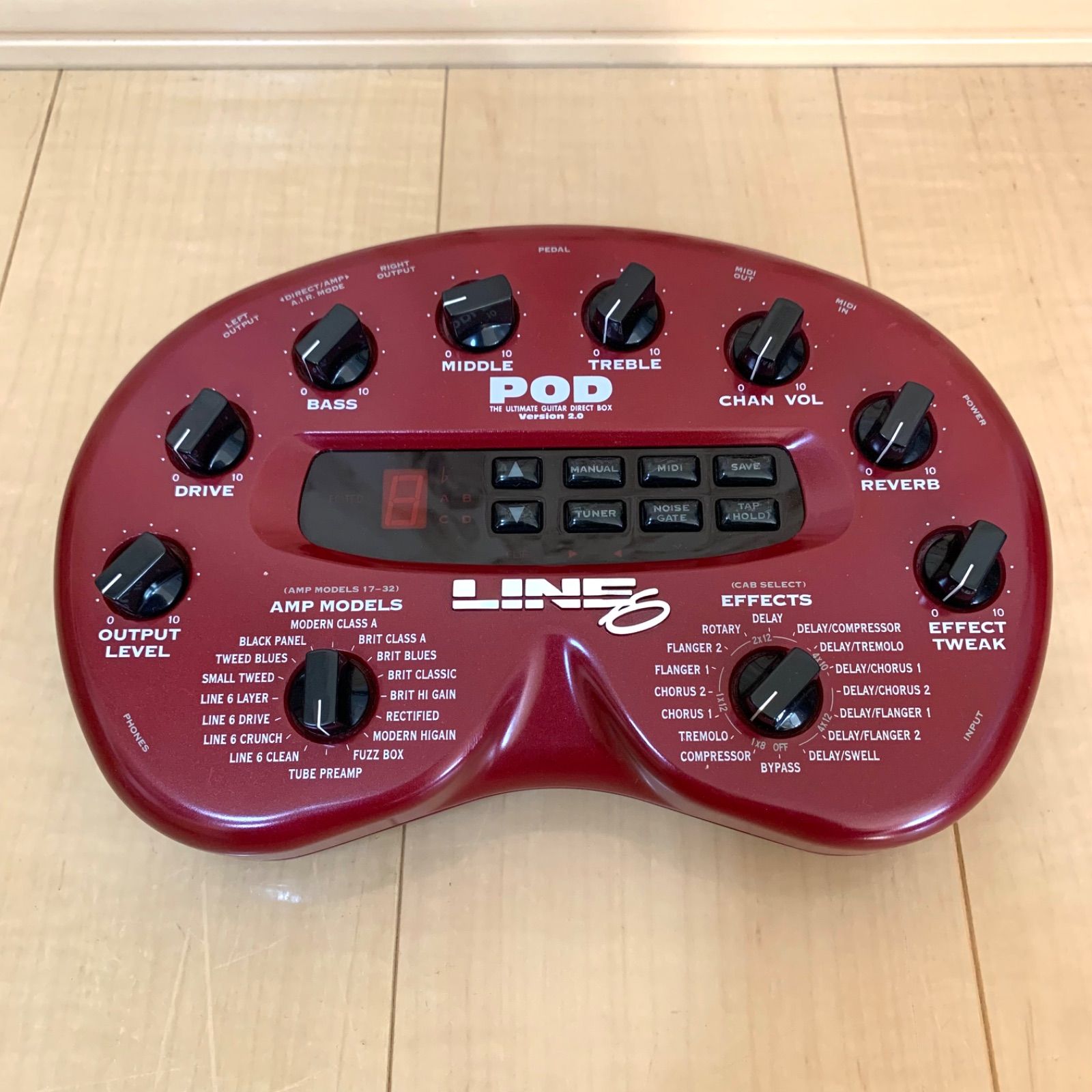動作品 LINE6 POD Version 2.0 アダプター 箱 説明書 アンプシュミレーター MW48-0901200A