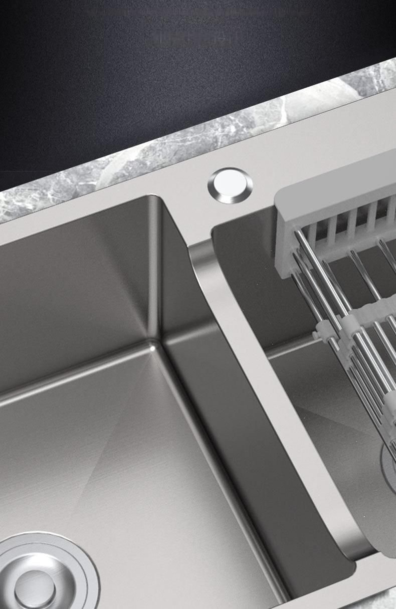 キッチン用品 ステンレス製流し台 台所 2槽シンク 食器洗いシンク 野菜シンク 便利 75*41*22CM SKLAD-KIRPICHA_RU