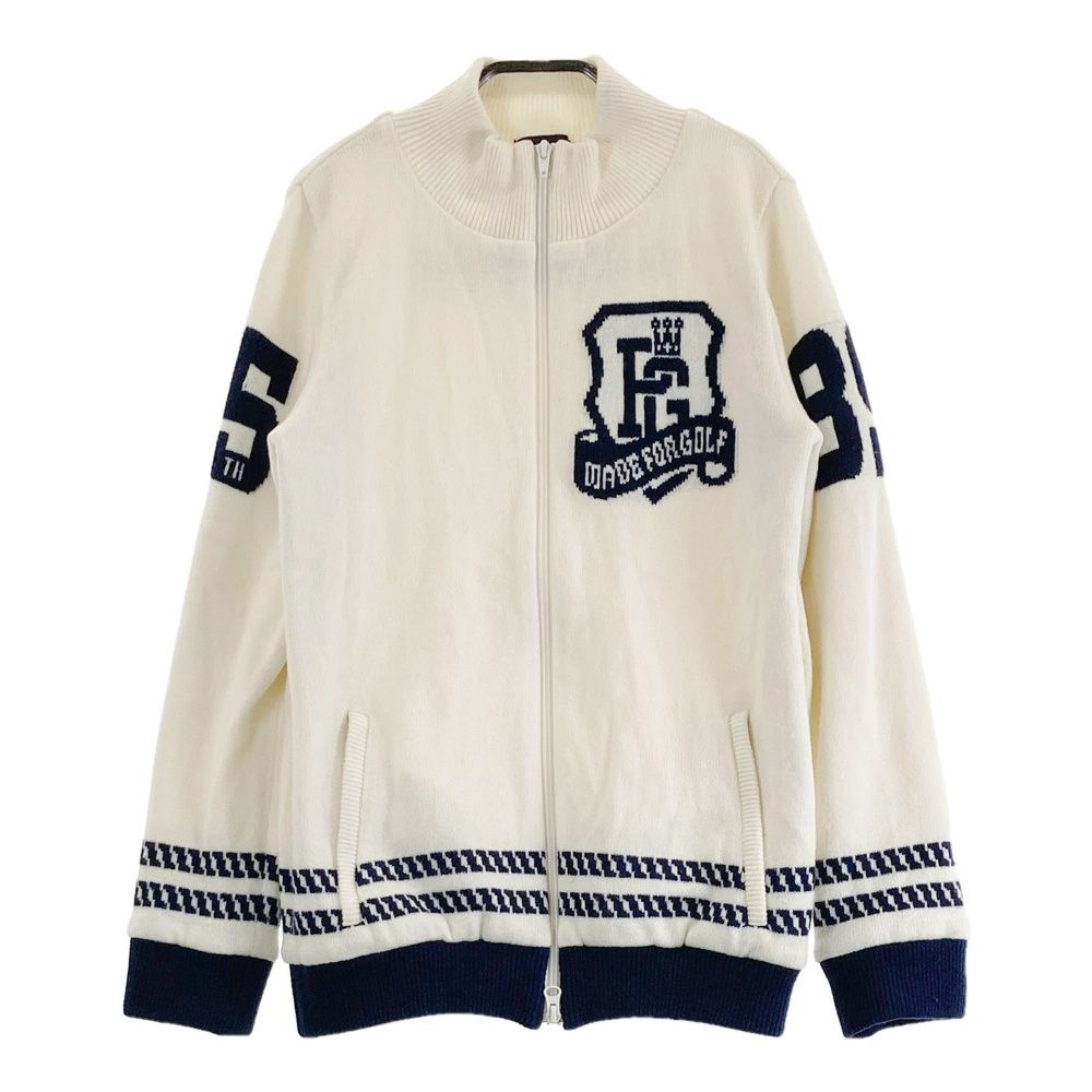 サイズ 0 PEARLY GATES パーリーゲイツ ウール混 裏地付 ニット ジップジャケット ホワイト系 240101544437 ゴルフウェア レディース ストスト