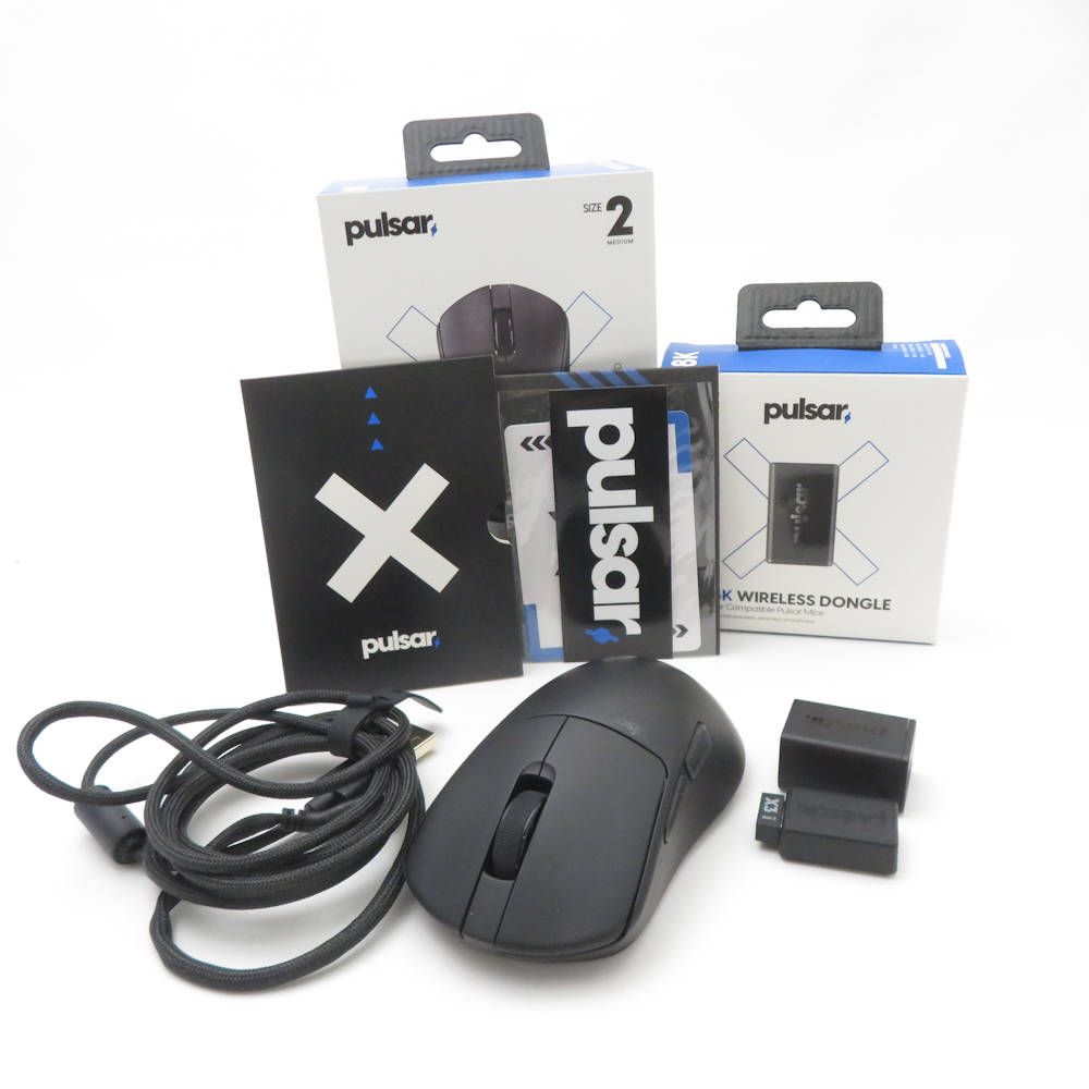 Pulsar Gaming Gears パルサー X3 size2 Medium ゲーミングマウス 8kワイヤレスドングル 2点 セット PC 有線 ワイヤレス HD175