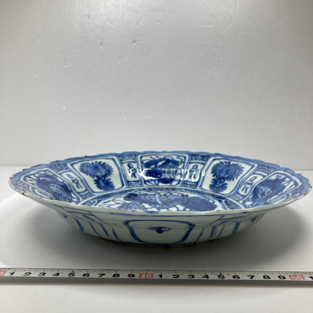 中国明時代　古染付芙蓉手大皿　トコオ　東里7-0131① 中国明時代 古染付芙蓉手大皿 トコオ 東里7-0131① - メルカリ