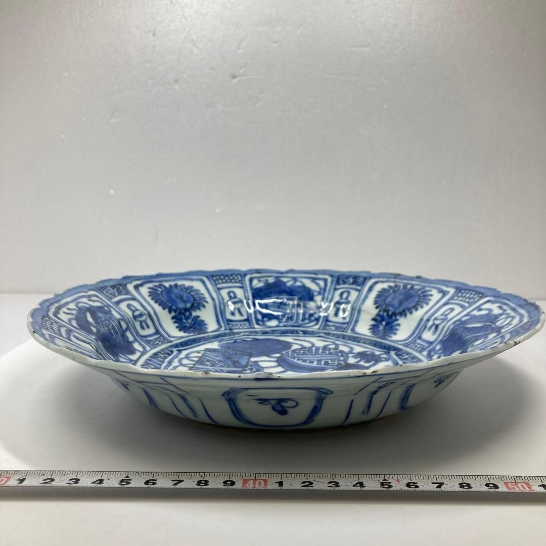 中国明時代　古染付芙蓉手大皿　トコオ　東里7-0131① 中国明時代 古染付芙蓉手大皿 トコオ 東里7-0131① - メルカリ