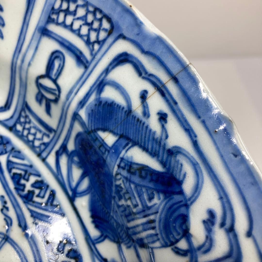 中国明時代　古染付芙蓉手大皿　トコオ　東里7-0131① 中国明時代 古染付芙蓉手大皿 トコオ 東里7-0131① - メルカリ