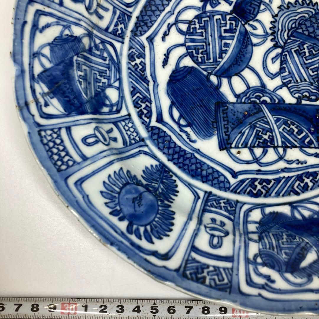 中国明時代　古染付芙蓉手大皿　トコオ　東里7-0131① 中国明時代 古染付芙蓉手大皿 トコオ 東里7-0131① - メルカリ