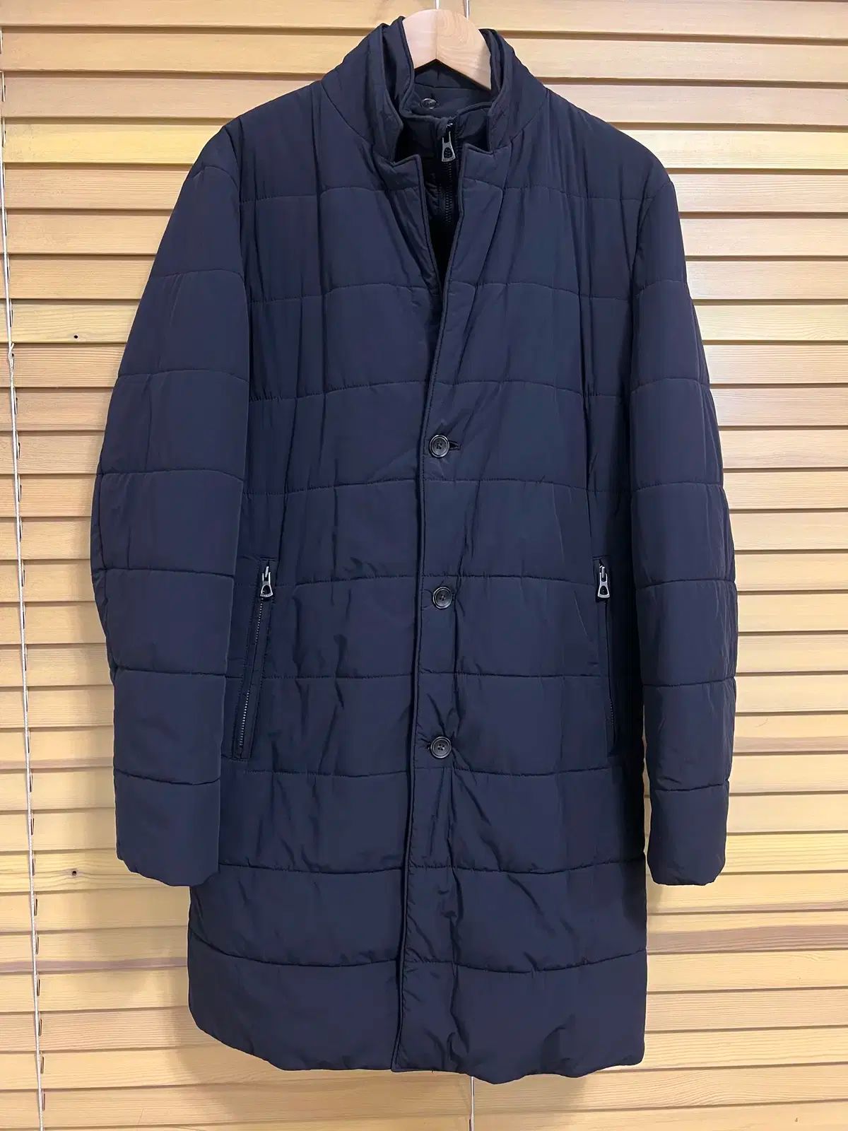 シリーズ メンズ ブラック ダウンコート ジップアップコート 105