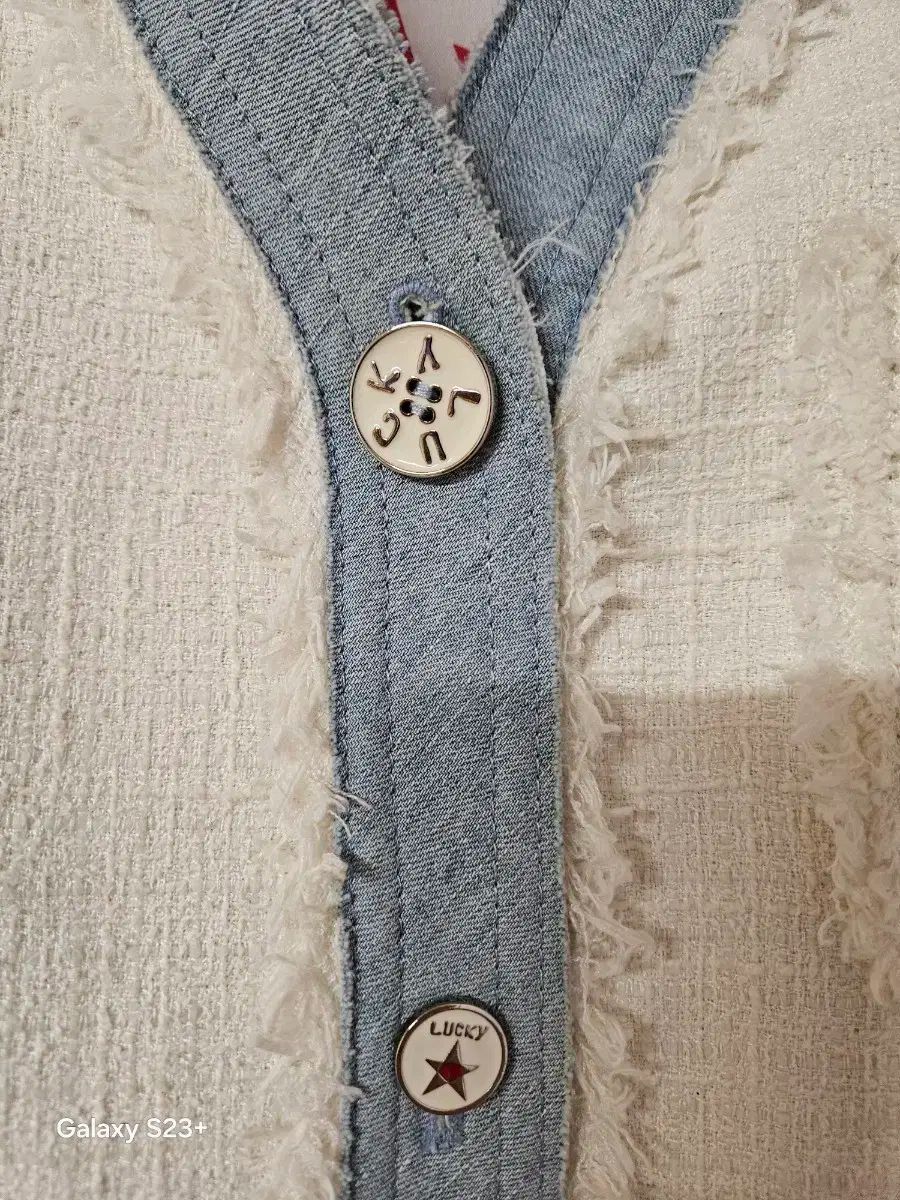 Lucky Chouette ツイード デニム ベスト