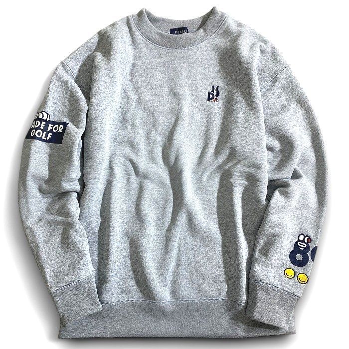0 パーリーゲイツ 日本製 どうしちゃったPG スウェット トレーナー 灰 パーリーゲイツ ゴルフ 日本製 GRAFFLEX どうしちゃったPG コットン混