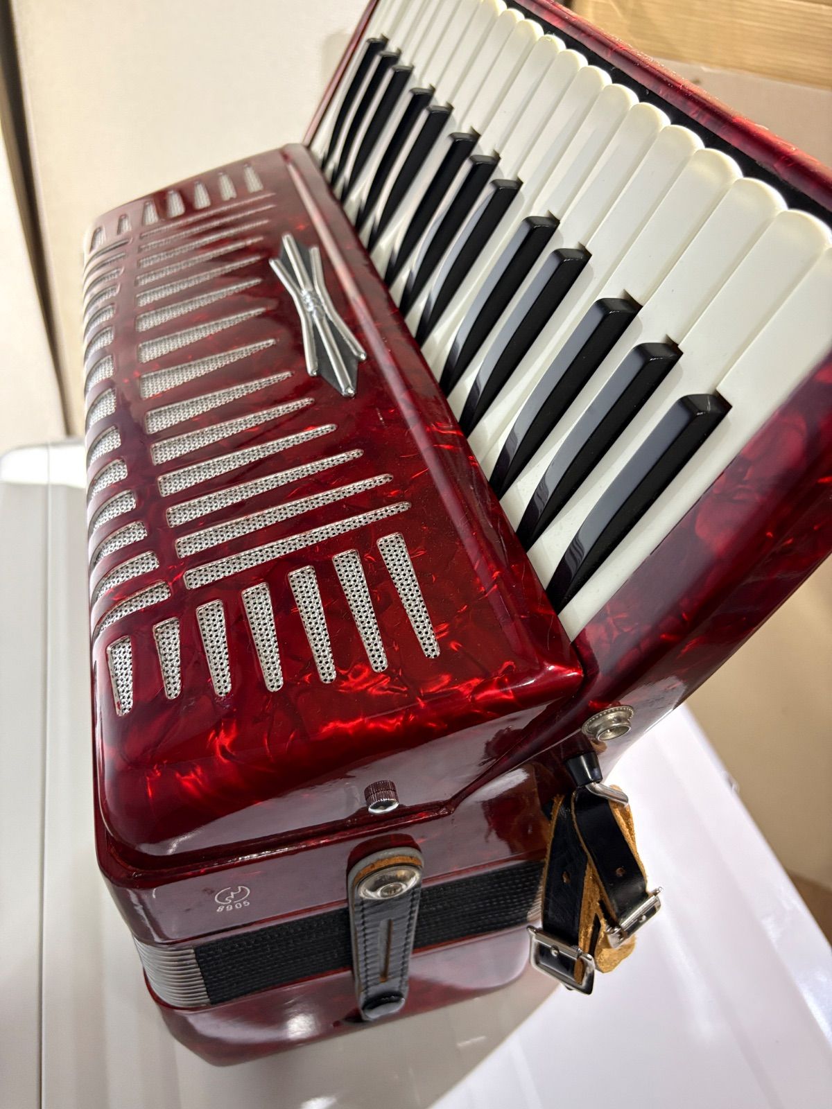 希少】ヤマハ アコーディオン YA-21 赤色 YAMAHA 32鍵盤 8905