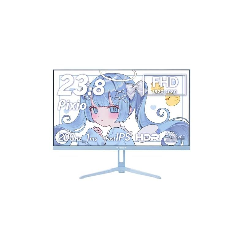 PX248 Wave Pastel Blue Angel ゲーミングモニター 23.8インチ 200Hz FHD IPS