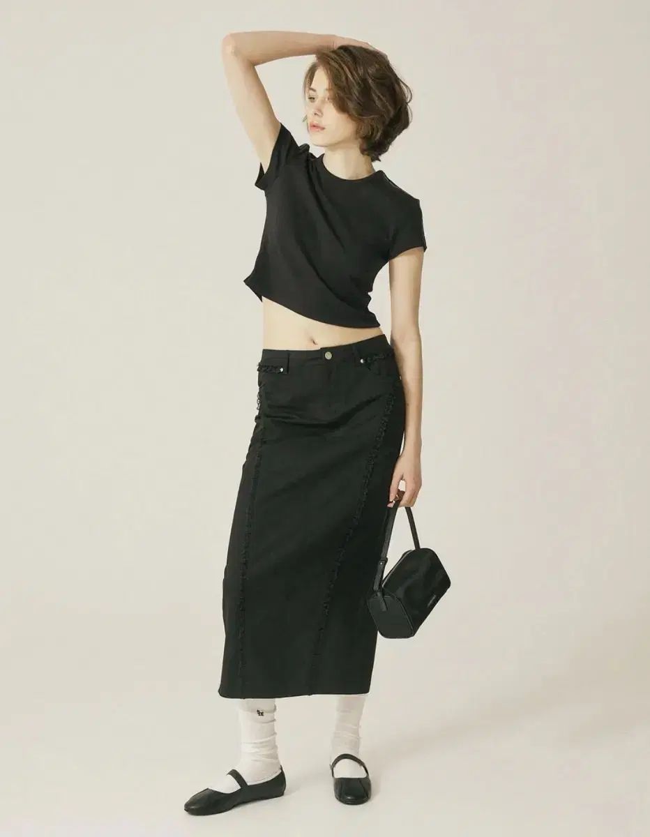 スリータイムズ 쓰탐 threetimes エルバ スカート ブラック