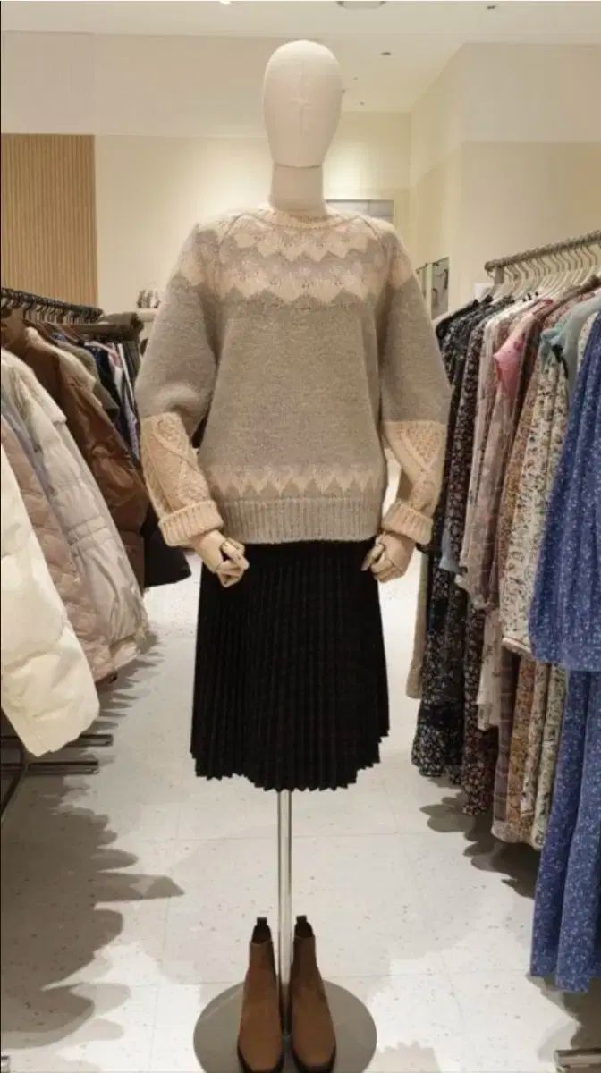 サースデーアイランド ウール チェック プリーツスカート