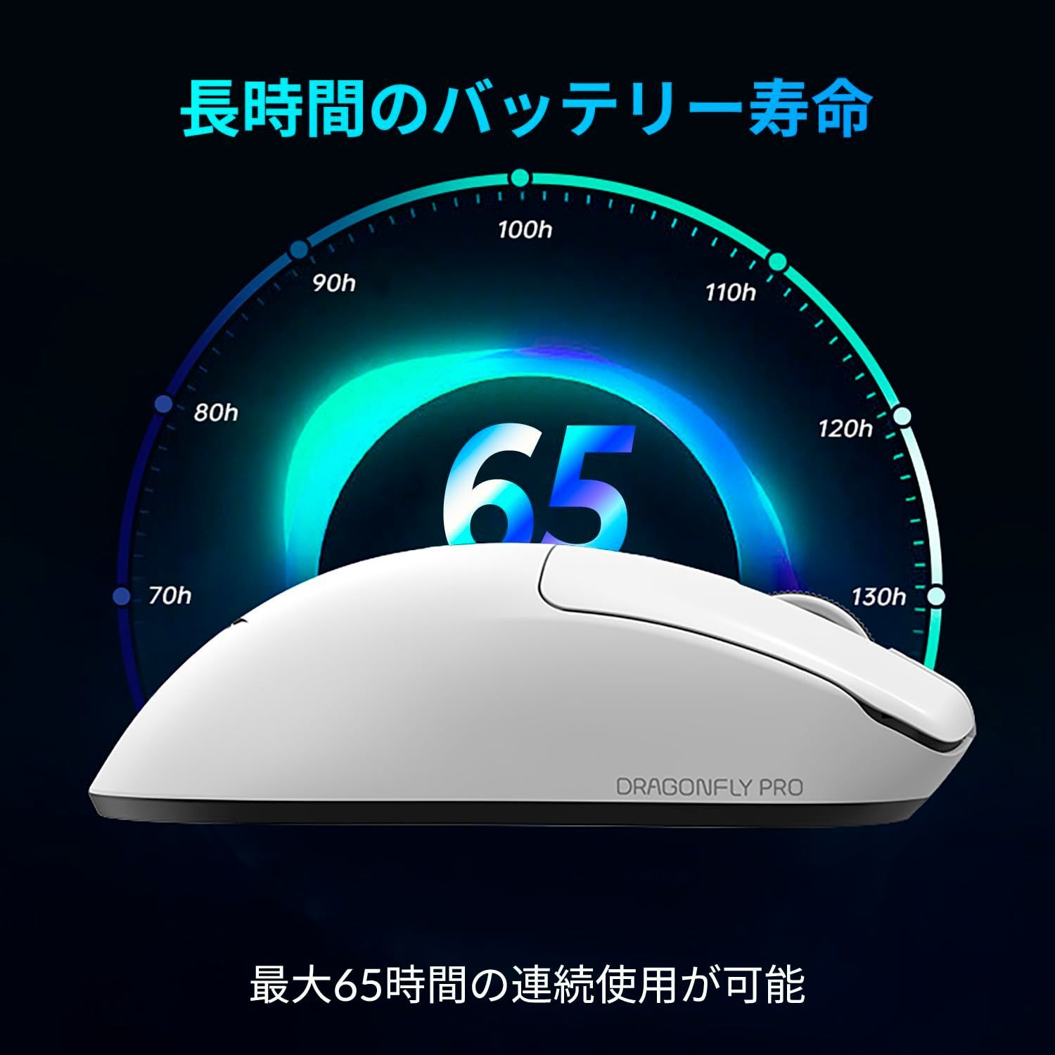 【ホットアイテム】 VGN ワイヤレス ゲーミングマウス Dragonfly F1 Pro White 軽量 49グラム Pixart PAW3395 最大65時間動作 無線有線両対応 6ヵ月