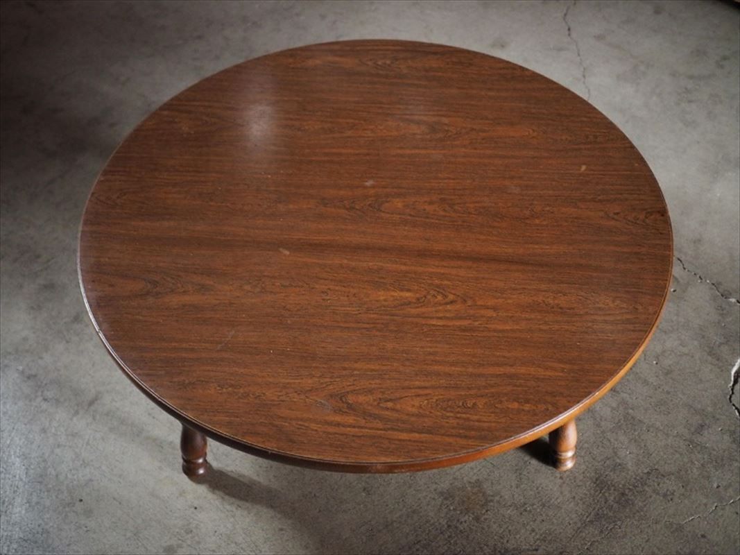 飛騨家具 オールドキツツキ デコラ調天板ローテーブル 昭和中期 古録展 送料無料 品番F45101