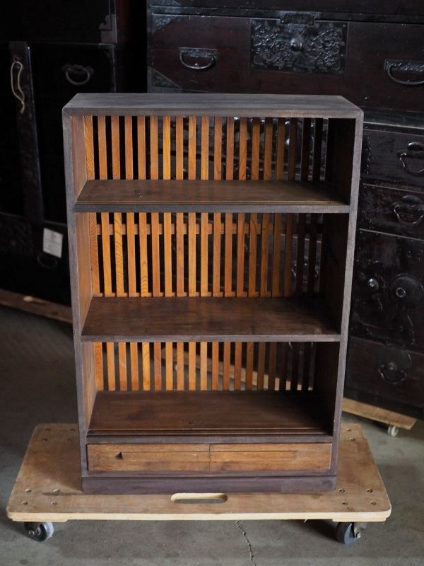 格子リメイクのレトロな飾り棚 昭和前期 古録展 送料無料 品番S10815