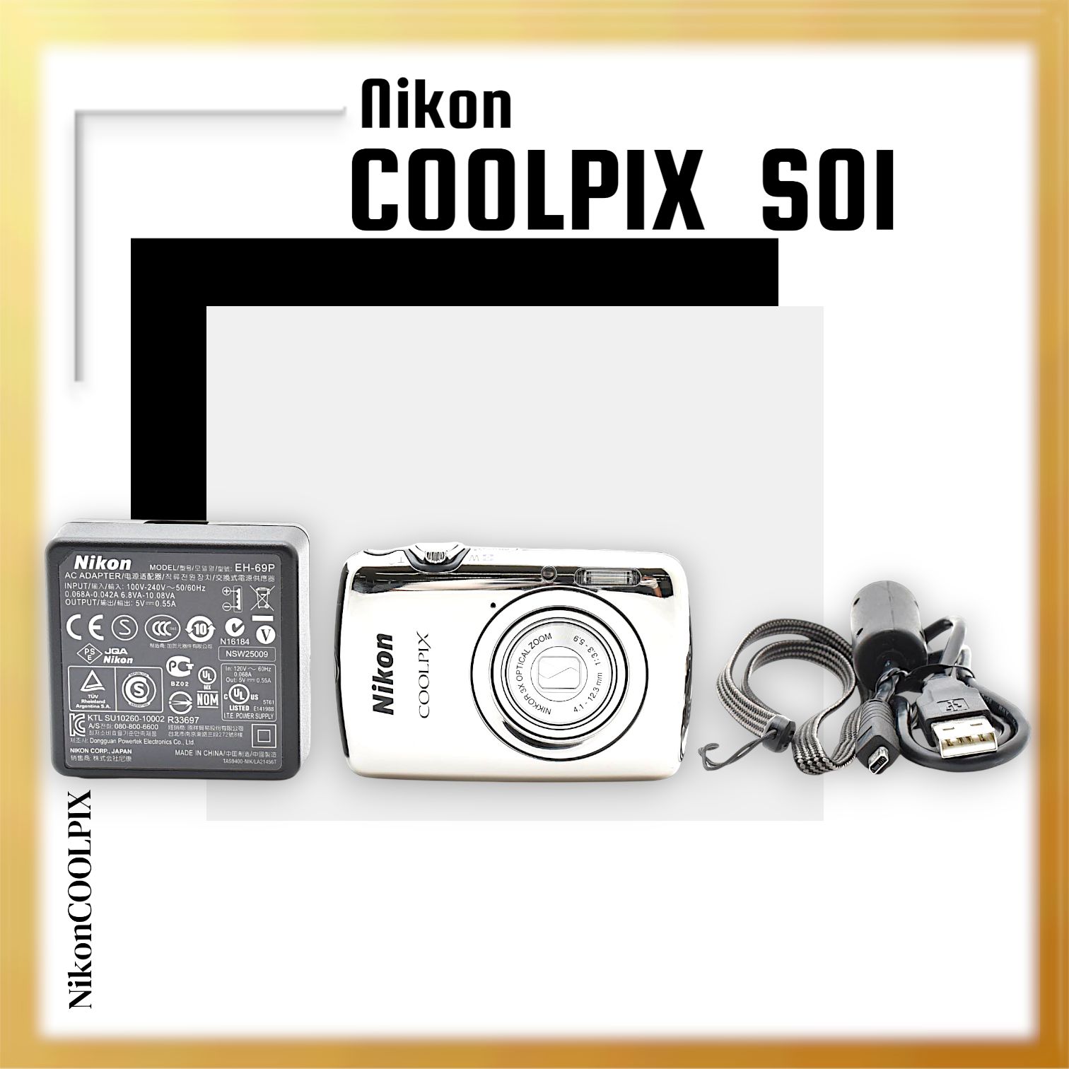 極美品 ｜Nikon デジタルカメラ COOLPIX S01 超小型ボディー