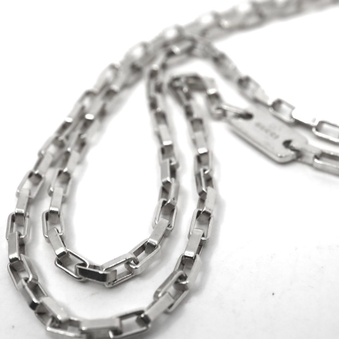 グッチ GUCCI ヴィンテージ シルバー925 チェーンネックレス スクエア