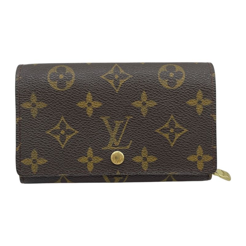 ルイ ヴィトン LOUIS VUITTON ポルトフォイユ トレゾール M61736 ブラウン モノグラム ユニセックス 二つ折り財布