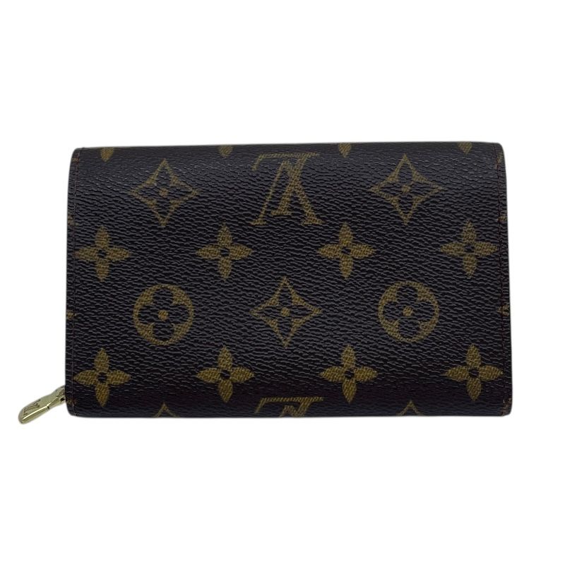 ルイ ヴィトン LOUIS VUITTON ポルトフォイユ トレゾール M61736 ブラウン モノグラム ユニセックス 二つ折り財布