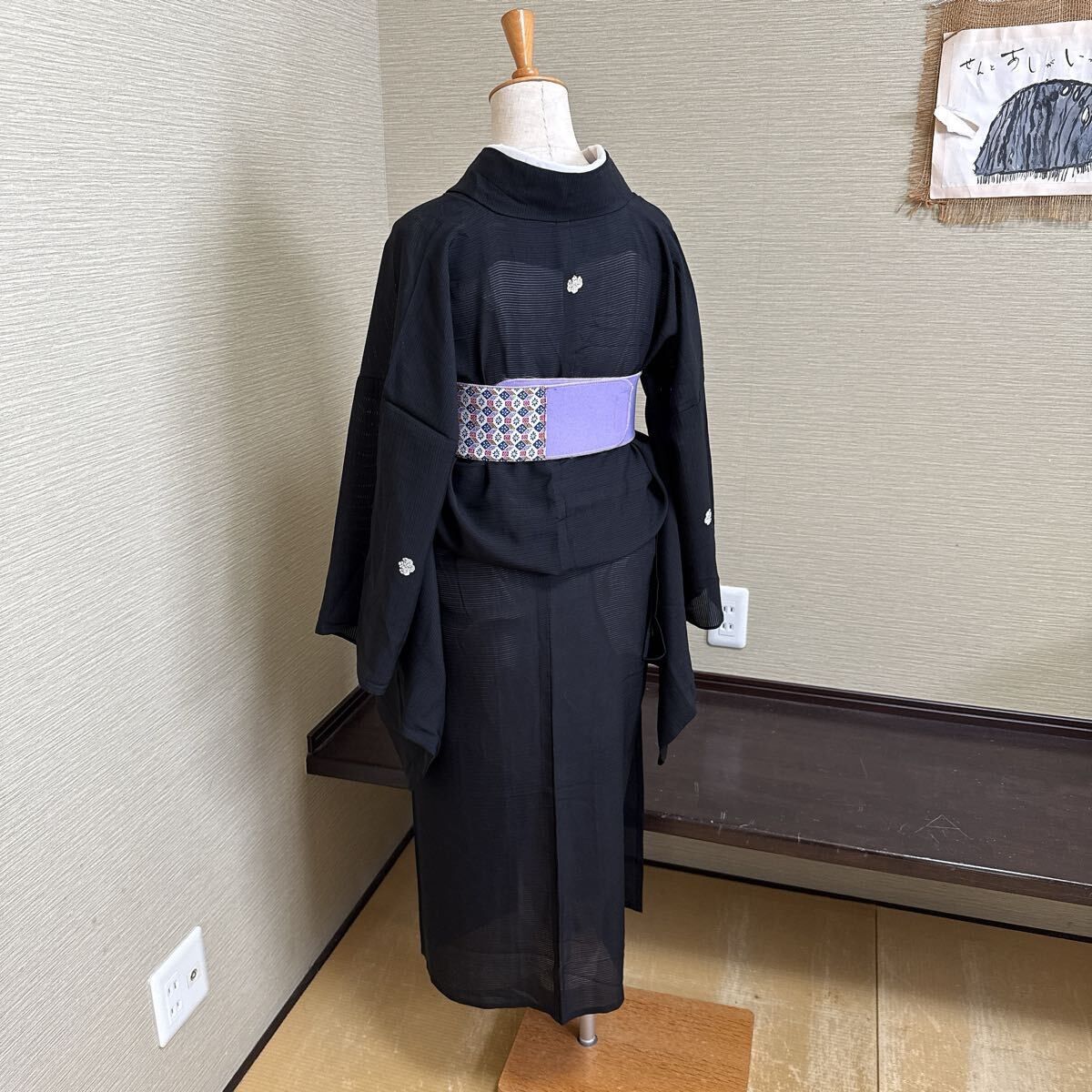 き720】夏用 黒絽 五つ紋付き 正絹 黒喪服 女性用 絽喪服 礼装 着物 絽 