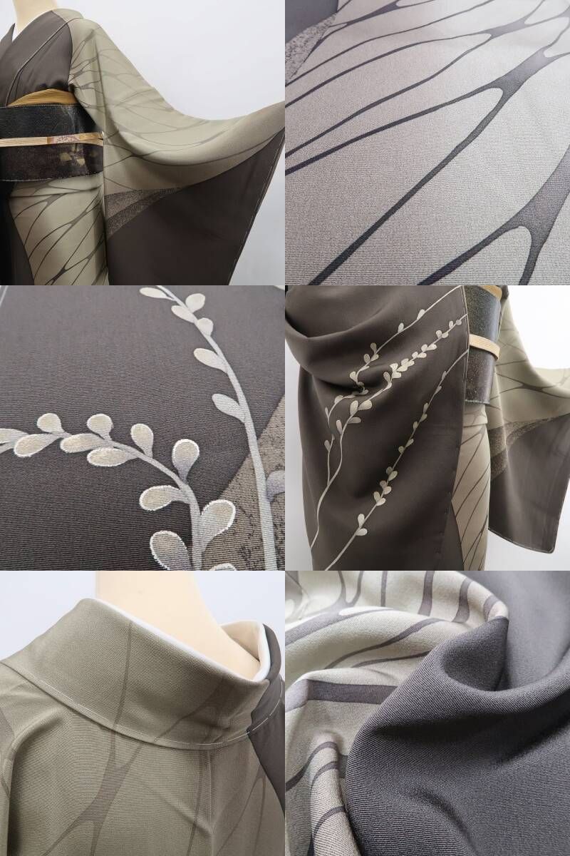 シックな色に流れる柄のリズム