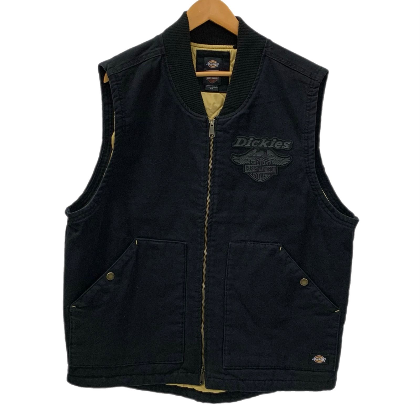 ディッキーズ Dickies ハーレーダビッドソン HARLEY DAVIDSON コラボ キルティングキャンバスベスト 96575-25VM ベスト ブラック Lサイズ 201MT-4670