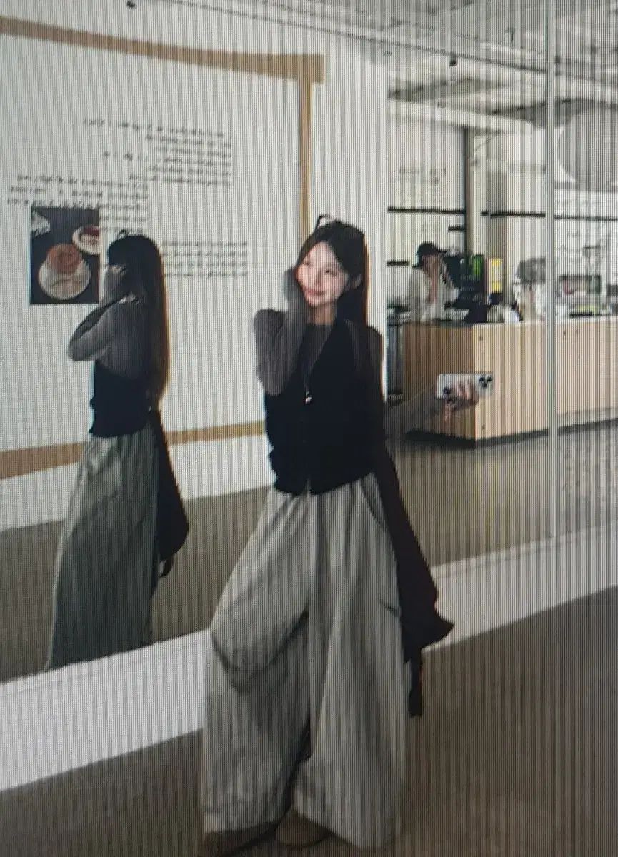 海外配送 長袖Tシャツ ベスト ベスト ワイド パンツ セット