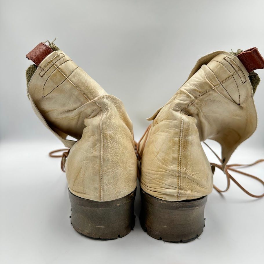 alfredoBANNISTER ブーツ　完売廃盤 ソフトレザー】ドレープ ロング バックジップ ブーツ