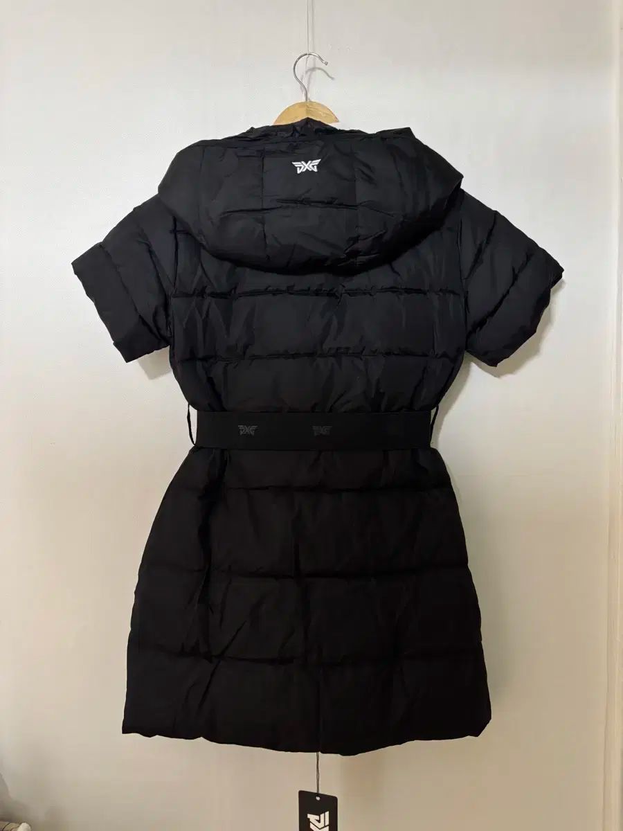 PXG レディース ダウン 半袖 ベルト付き ダウン ブラック