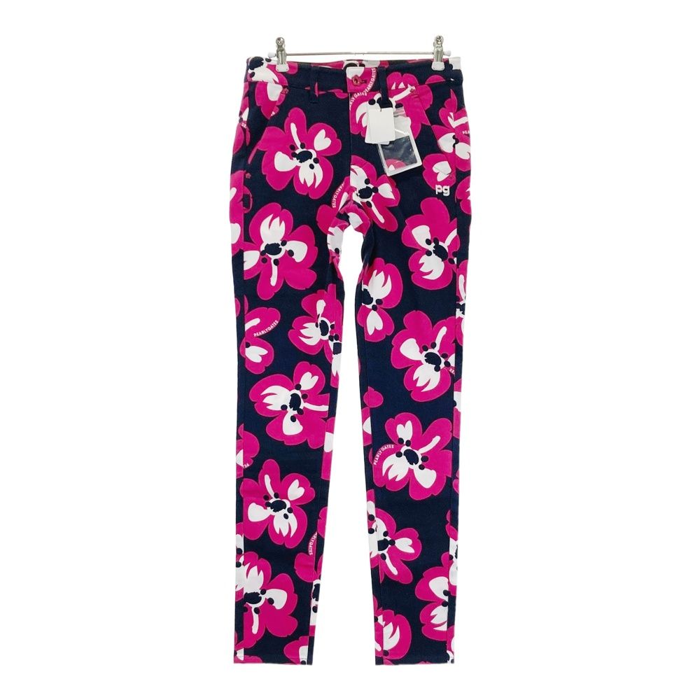 サイズ 0 PEARLY GATES パーリーゲイツ 055-1131200 ストレッチパンツ 花柄 ネイビー系 240101543705 ゴルフウェア レディース ストスト