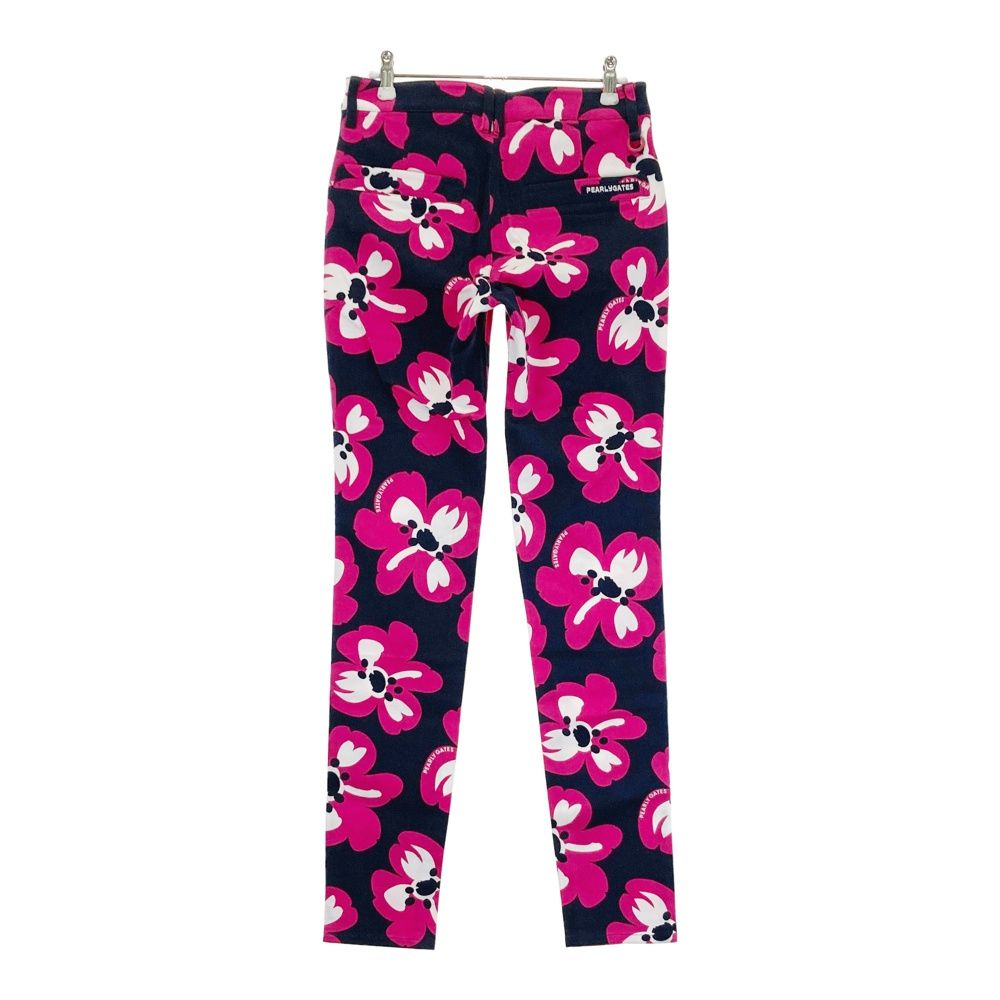 サイズ 0 PEARLY GATES パーリーゲイツ 055-1131200 ストレッチパンツ 花柄 ネイビー系 240101543705 ゴルフウェア レディース ストスト