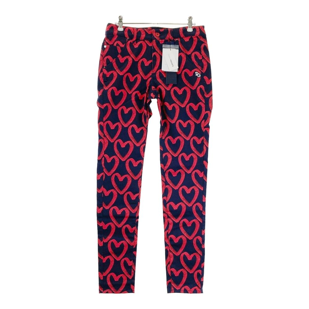 サイズ 1 PEARLY GATES パーリーゲイツ 055-2131306 パンツ ハート柄 ネイビー系 240101543713 ゴルフウェア レディース ストスト