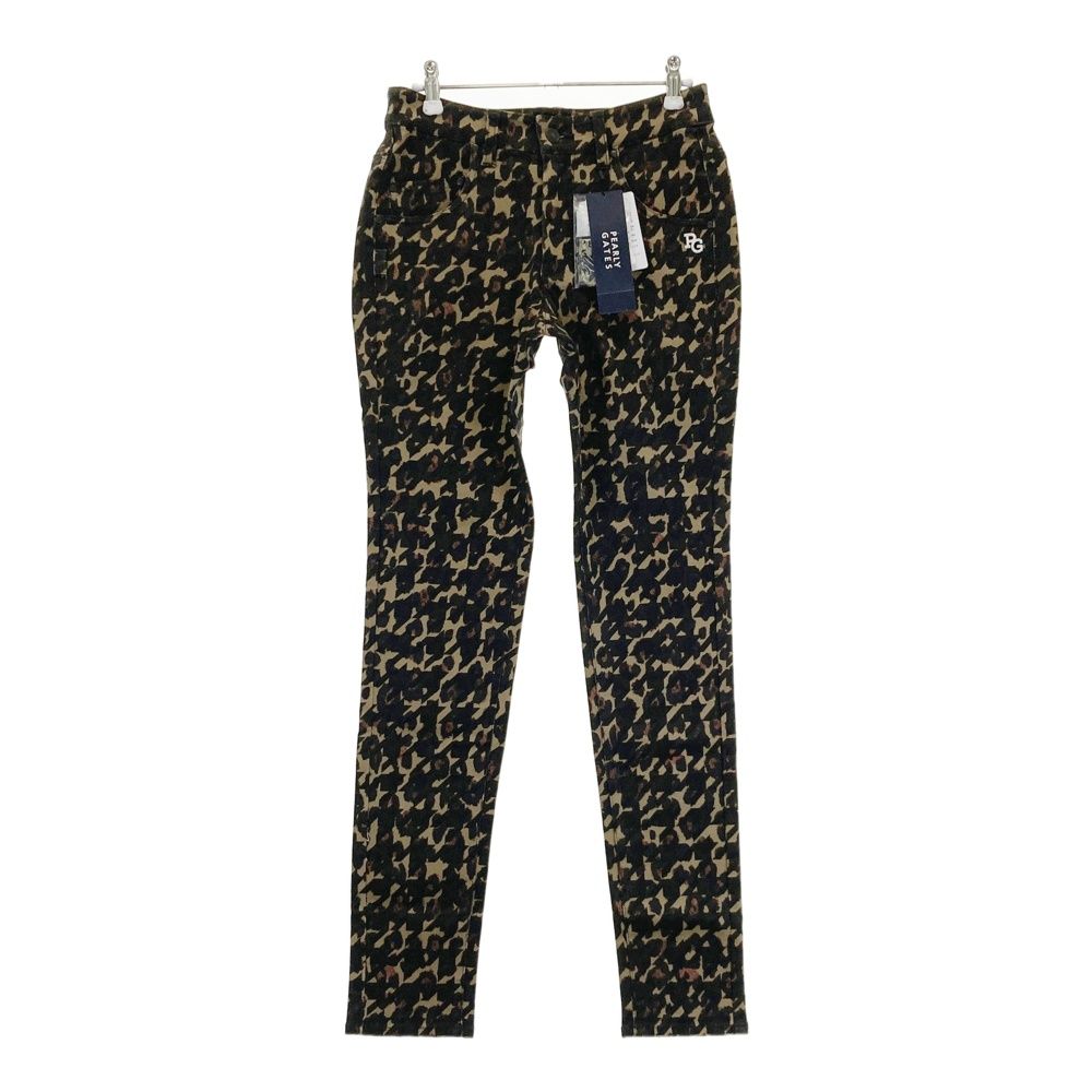 サイズ 0 PEARLY GATES パーリーゲイツ 055-2231016 ストレッチパンツ 千鳥 レオパード柄 ブラウン系 240101543715 ゴルフウェア レディース ストスト