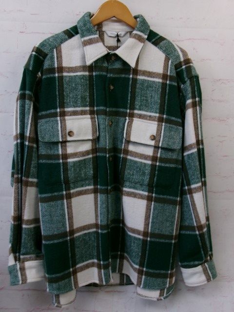 ﾀｸﾞ付 VICTIM ｳﾞｨｸﾃｨﾑ BIG CHECK SHIRTS 長袖ｼｬﾂ ﾁｪｯｸ VTM-23-SH-101 ｸﾞﾘｰﾝ M 991882463