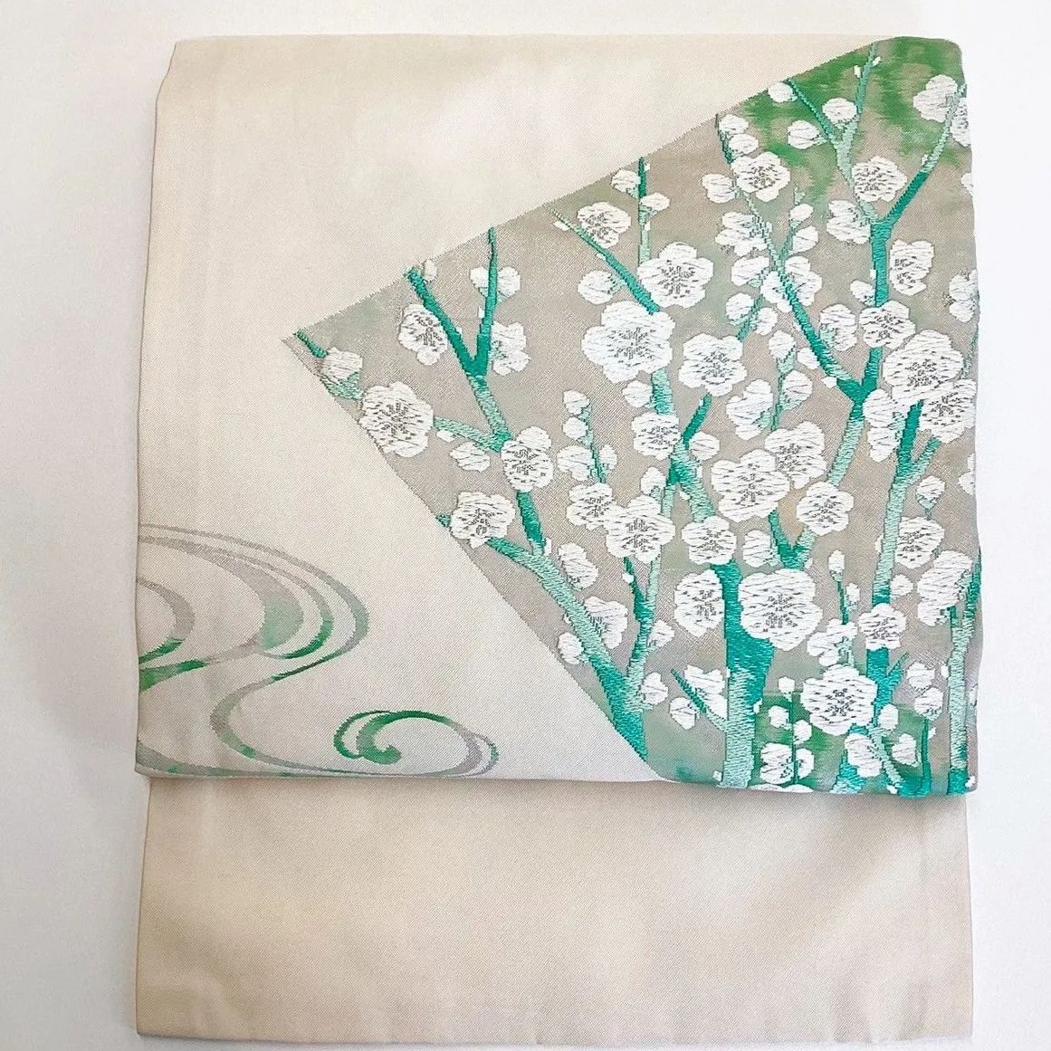 5744］名古屋帯 枝花流水 お太鼓柄 九寸 正絹 着物 - メルカリ