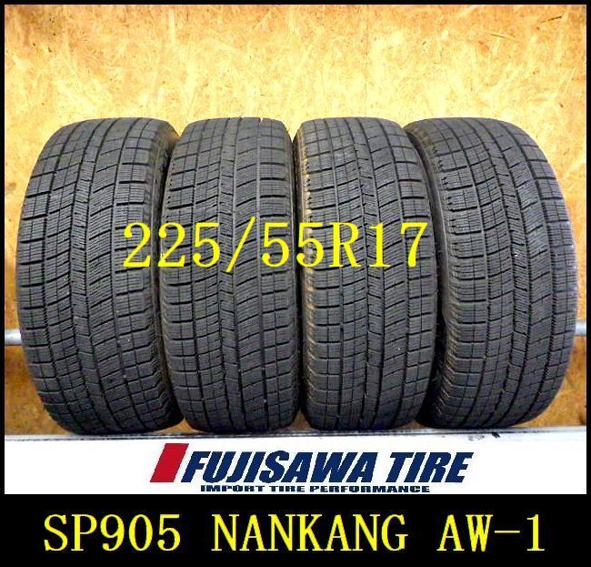 SP905 F●送料無料◆2025年製造 約8.5部山●NANKANG AW-1●225|55R17●4本