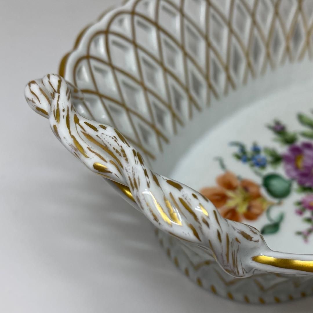 希少 ライヒェンバッハ 金彩スミレ柄 ハンドルトレイ ドイツ製