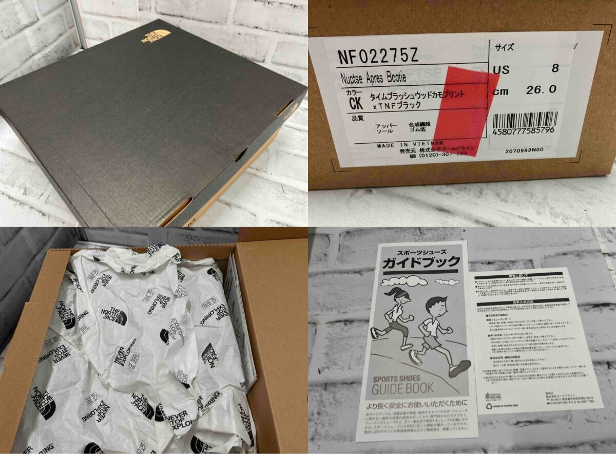  THE NORTH FACE Nuptse Apres Bootie カモ柄 26 cm ヌプシ ブーティ ノースフェイス スノーブーツ 箱つき その他 小物