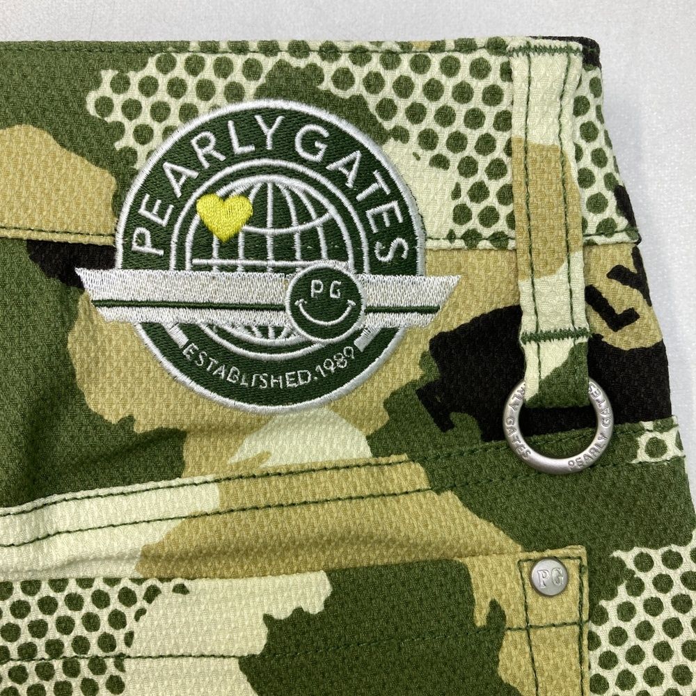 サイズ 00 PEARLY GATES パーリーゲイツ 055-2132512 ショートパンツ ニコちゃん 迷彩 カモフラ柄 カーキ系 240101543833 ゴルフウェア レディース ストスト LLC-HASEGAWATOSO_COM