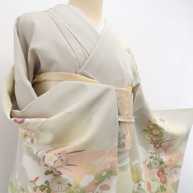 新品 お仕立て上がり 金駒刺繍 着物 トールサイズ 仕付け糸付 訪問着 6810 ❁tomihisa❁新品 お仕立て上がり品 金駒刺繍 着物 トールサイズ