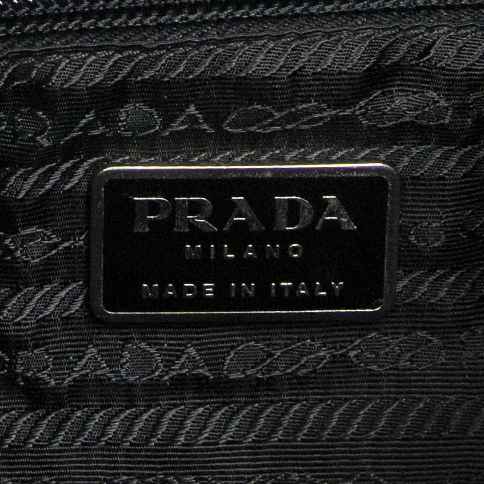 PRADA プラダダブルポケット巾着リュックサック黒ナイロンキャンバスA